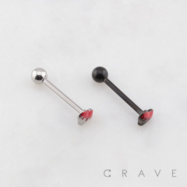 MELTING LOVE HEART 316L SURGICAL STEEL TONGUE BARBELL